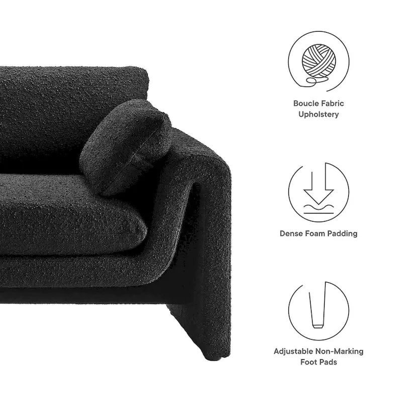 Sofa z buklé látky