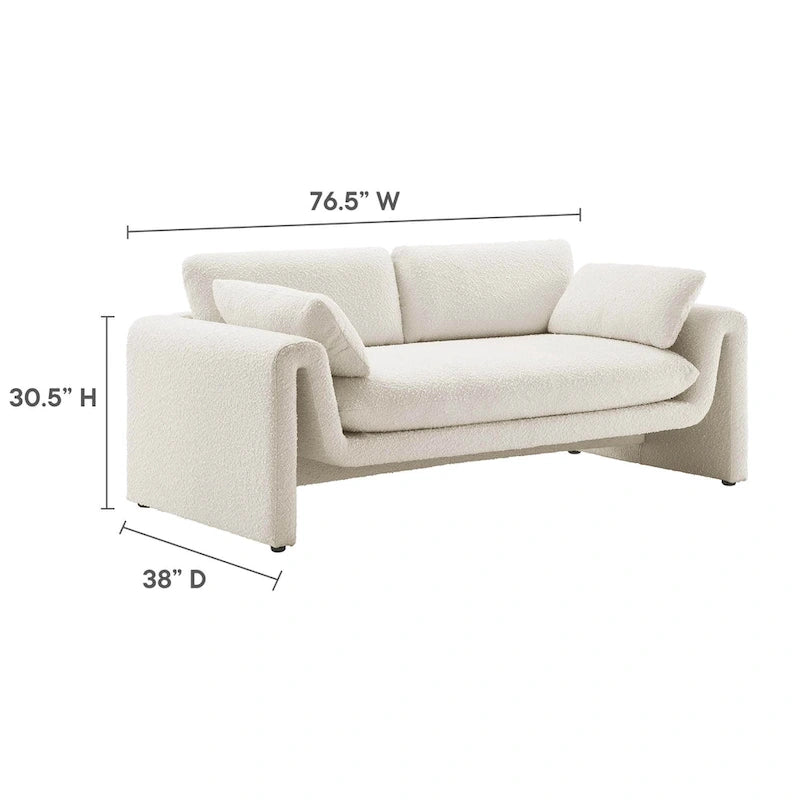 Sofa z buklé látky