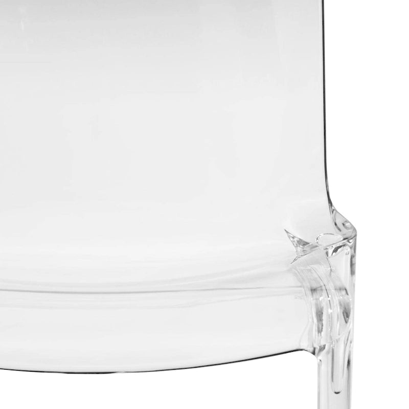 Stohovatelná akrylová minimalistická plastová jídelní židle moderní s plným opěradlem průhledná příruční židle do kuchyně, sada 2 kusů
