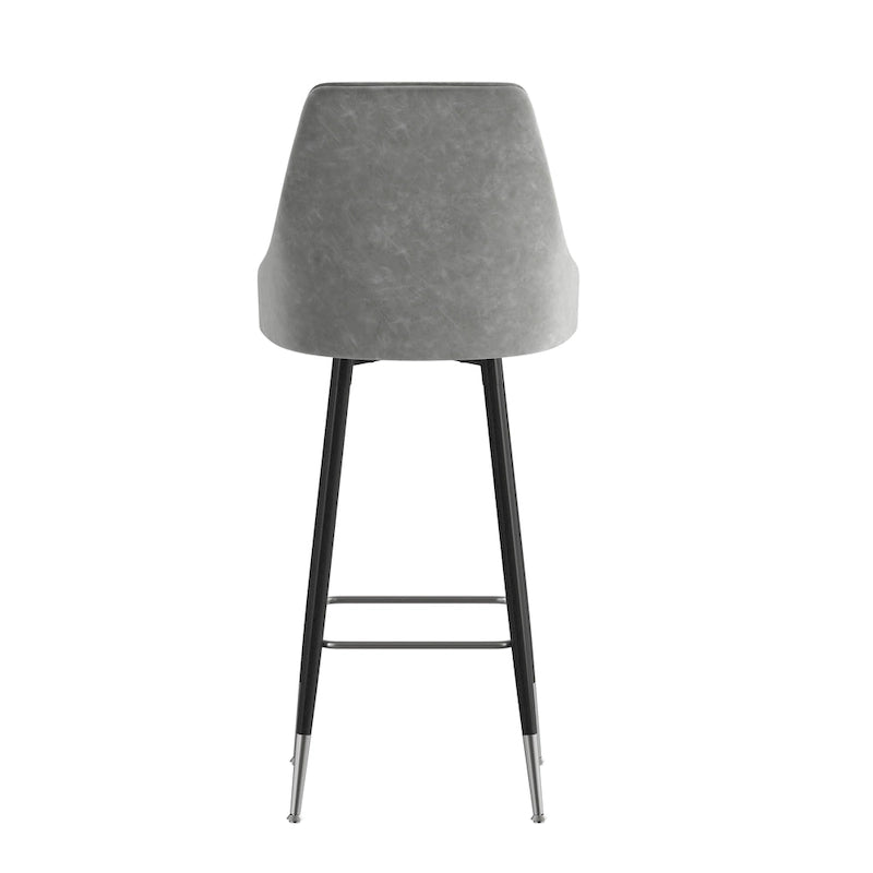 Komerční barová židle s kovovými nohami a opěrkami na nohy – balení 2 ks – 47 cm š × 51 cm h × 110 cm v