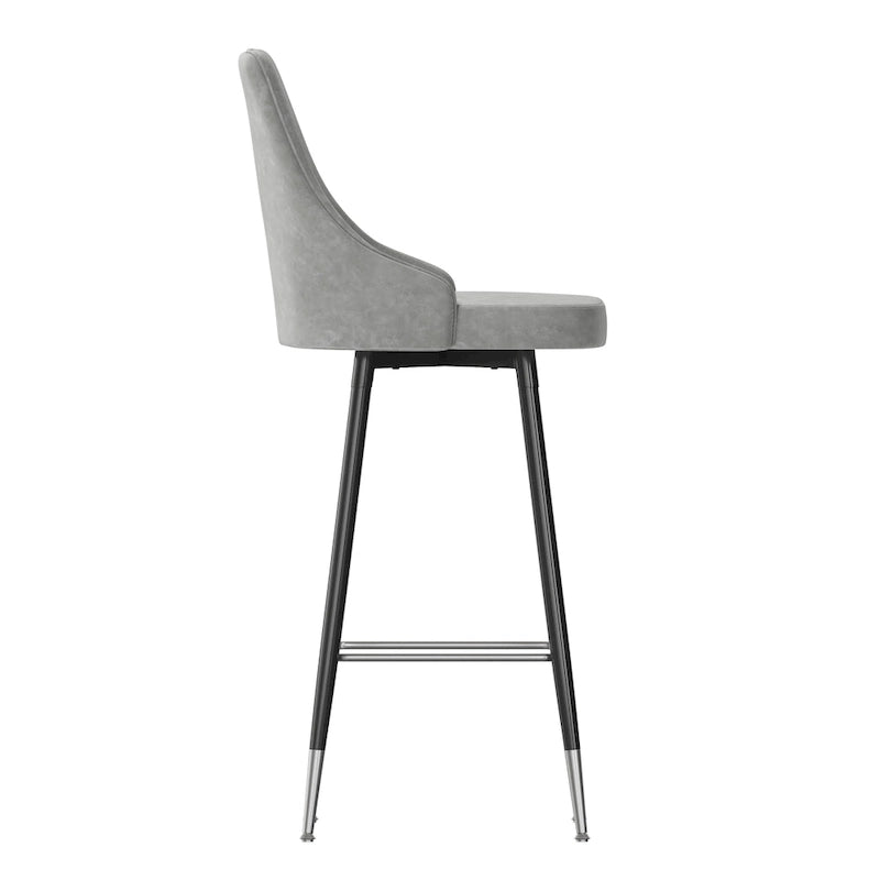 Komerční barová židle s kovovými nohami a opěrkami na nohy – balení 2 ks – 47 cm š × 51 cm h × 110 cm v