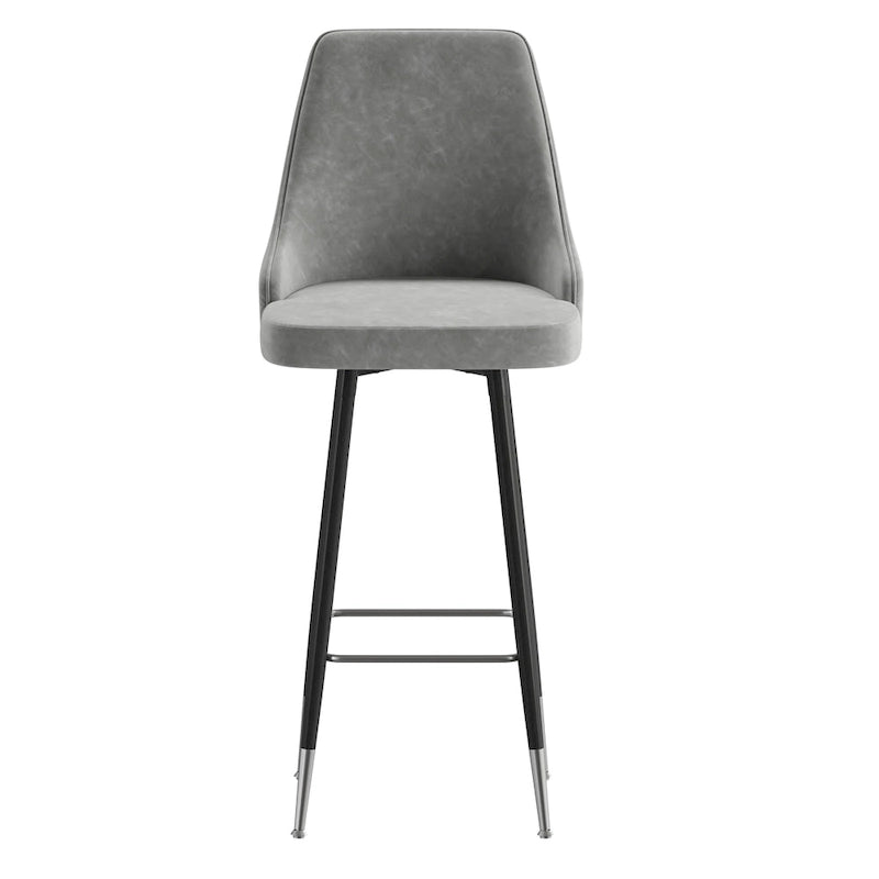 Komerční barová židle s kovovými nohami a opěrkami na nohy – balení 2 ks – 47 cm š × 51 cm h × 110 cm v