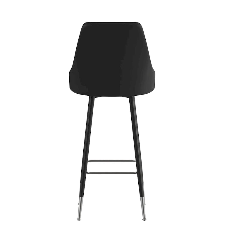 Komerční barová židle s kovovými nohami a opěrkami na nohy – balení 2 ks – 47 cm š × 51 cm h × 110 cm v