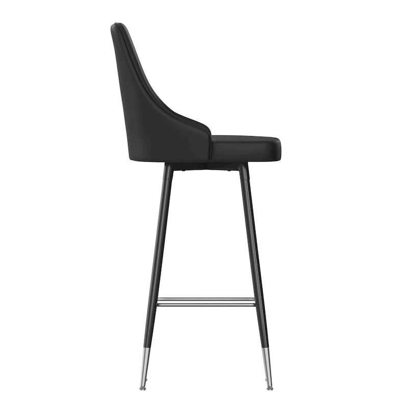 Komerční barová židle s kovovými nohami a opěrkami na nohy – balení 2 ks – 47 cm š × 51 cm h × 110 cm v