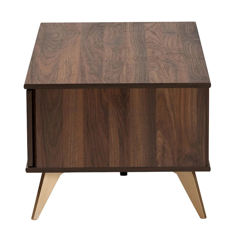 Konferenční stolek se 2 zásuvkami v ořechovém provedení ve stylu Mid-Century Modern