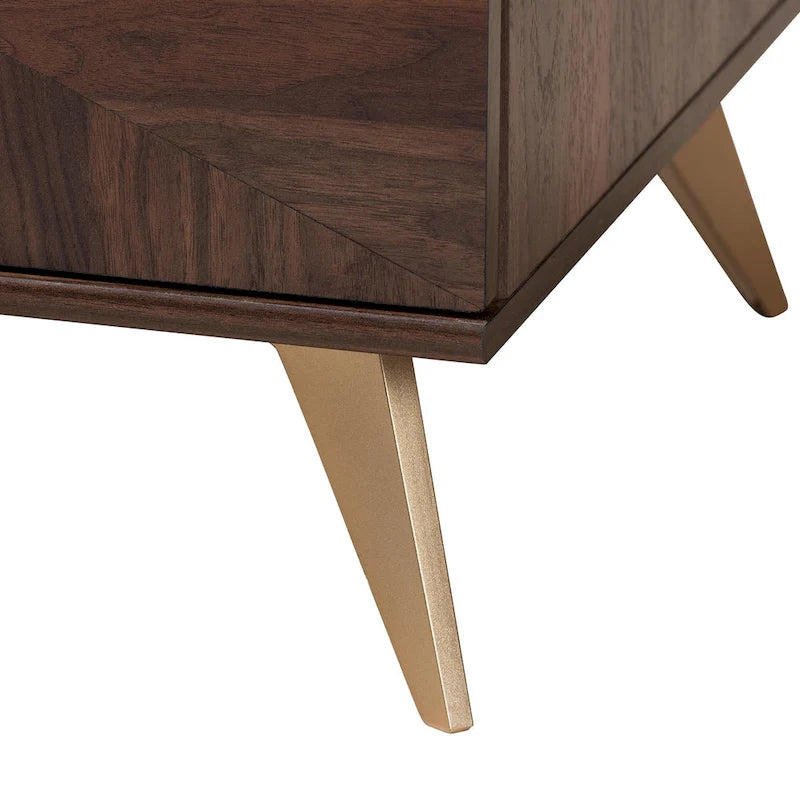 Konferenční stolek se 2 zásuvkami v ořechovém provedení ve stylu Mid-Century Modern