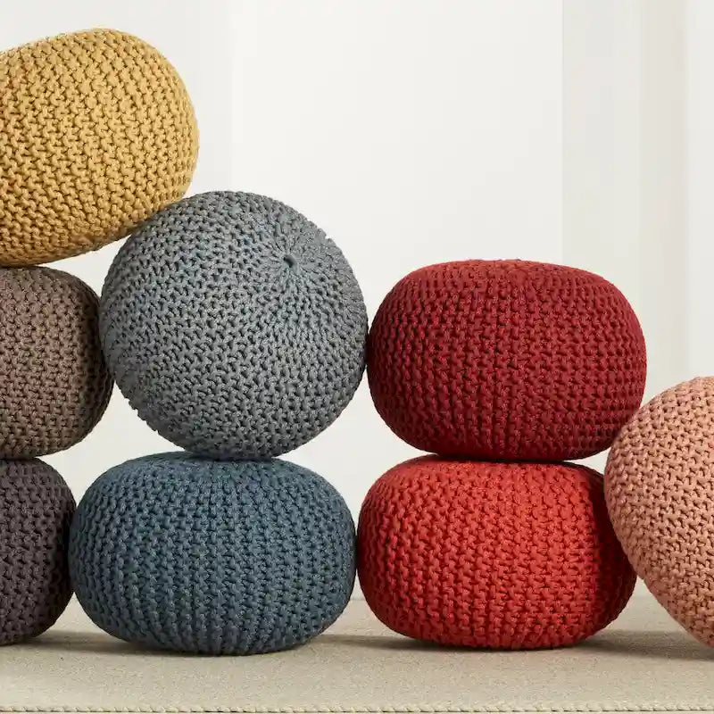 Kulatý puf do interiéru i exteriéru – 50,8 x 50,8 x 35,56 cm