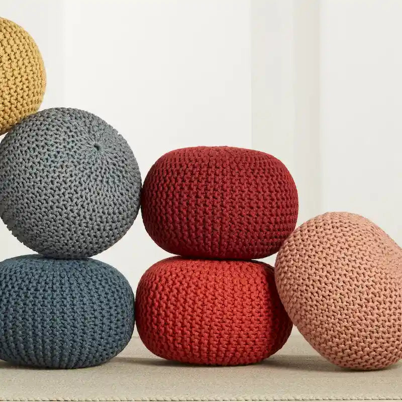 Kulatý puf do interiéru i exteriéru – 50,8 x 50,8 x 35,56 cm