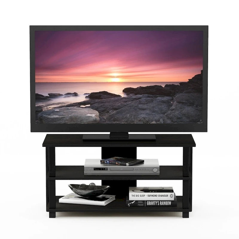 Tříúrovňový televizní stolek v dekoru Espresso pro televizory do 40 palců