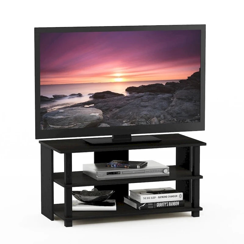 Tříúrovňový televizní stolek v dekoru Espresso pro televizory do 40 palců