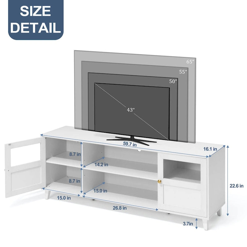 TV stolek/konzole s LED osvětlením, zábavní centrum – 151,6 x 57,4 x 40,9 cm (ŠxVxH).