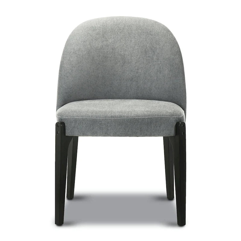 Čalouněná jídelní židle s masivními dřevěnými nohami (sada 2 ks)