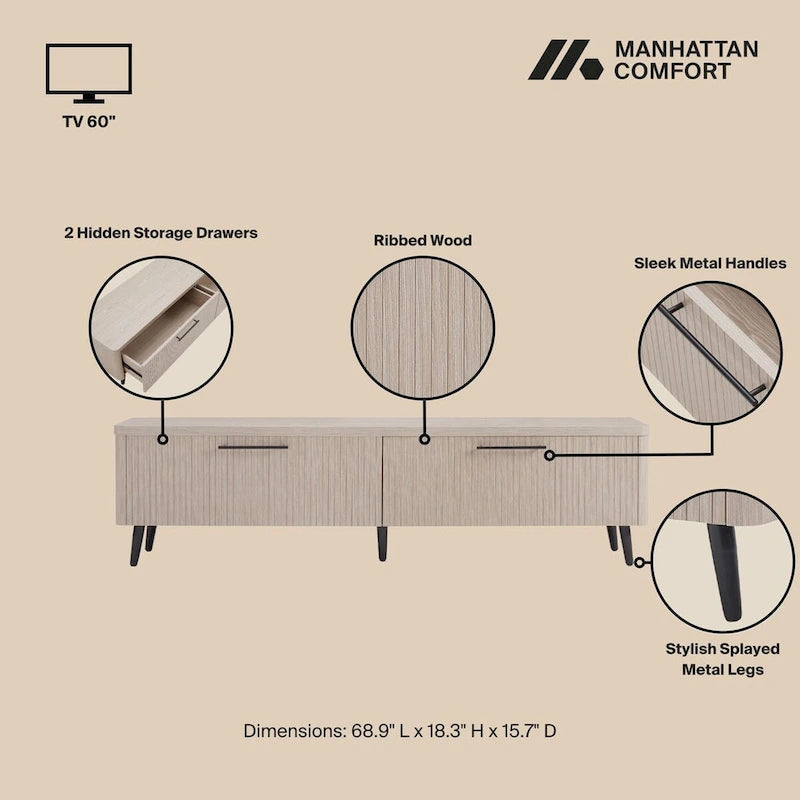 TV stolek Mid Century Modern, 175 cm